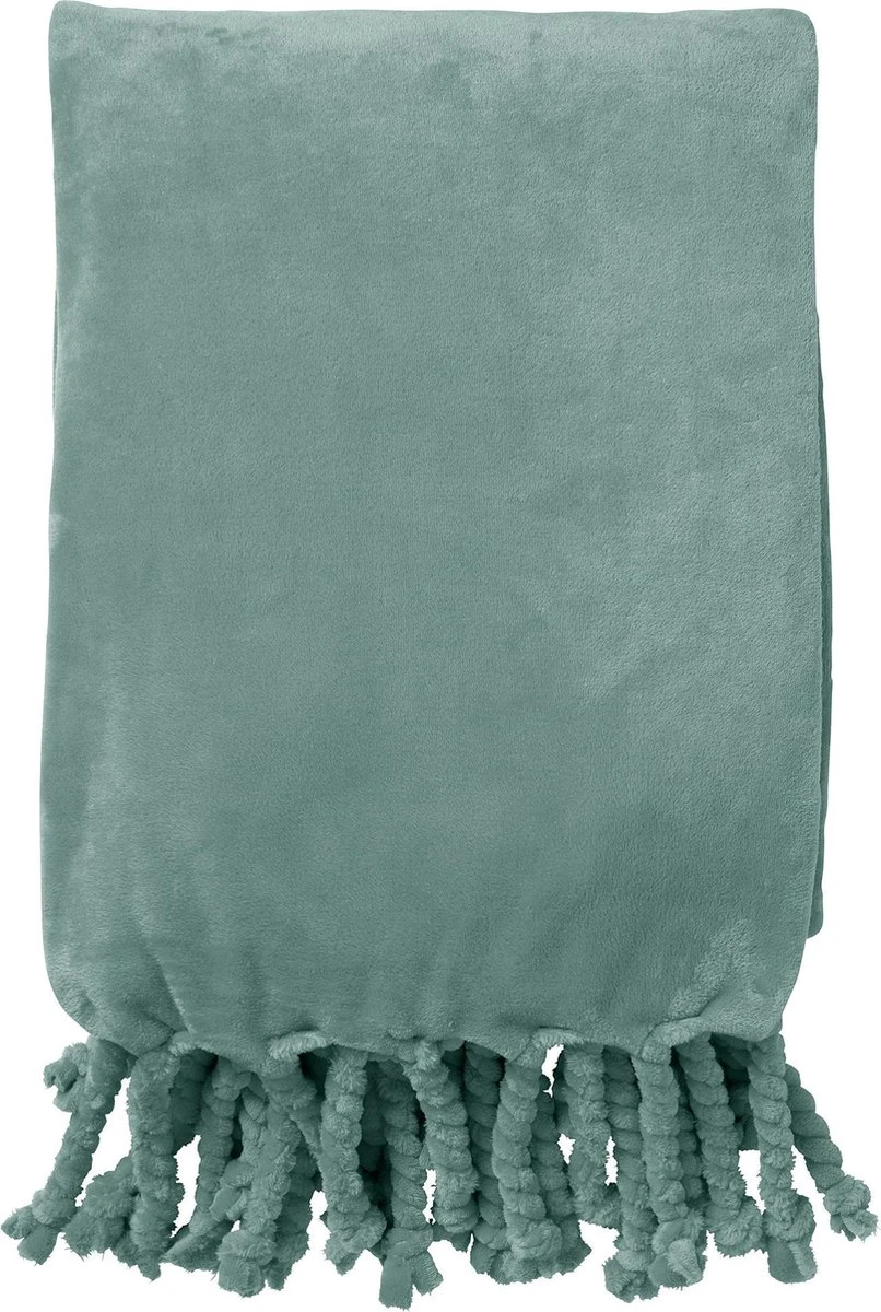Dutch Decor - FLORIJN - Plaid Fleece 150x200 Cm - Jadeite - Lichtgroen - Superzacht - Met Franjes - Deken 3 Dutch Decor - FLORIJN - Plaid Fleece 150x200 Cm - Jadeite - Lichtgroen - Superzacht - Met Franjes - Deken