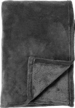 Dutch Decor - SIDNEY - Plaid 140x180 Cm Charcoal Gray - Grijs - 100% Polyester - Deken