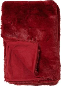 Dutch Decor - ZINZI - Plaid Unikleur 140x180 Cm Merlot - Rood - Deken