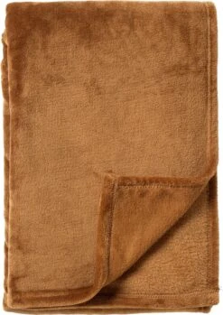 Dutch Decor - HARVEY - Plaid Fleece 150x200 Cm - Tobacco Brown - Bruin - Superzacht - Deken