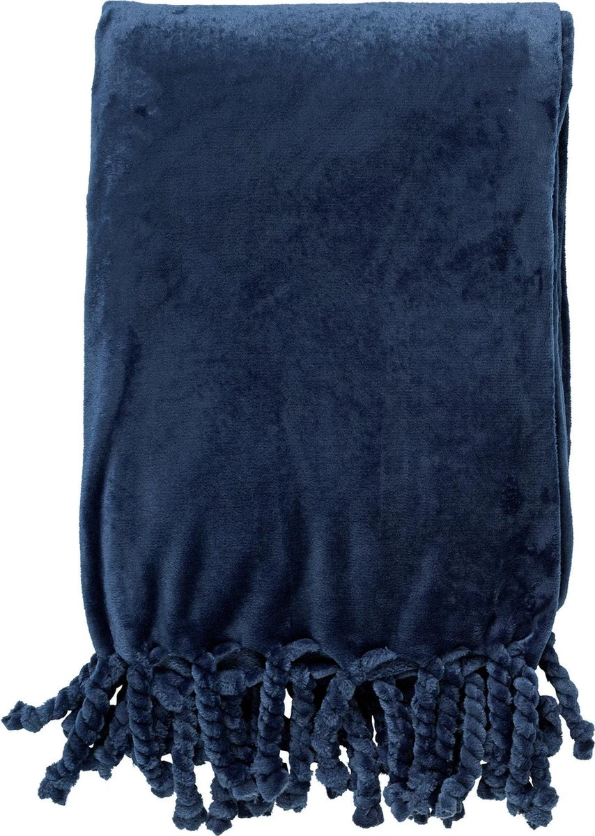 Dutch Decor - FLORIJN - Plaid Fleece 150x200 Cm - Insignia Blue - Donkerblauw - Superzacht - Met Franjes - Deken 6 Dutch Decor - FLORIJN - Plaid Fleece 150x200 Cm - Insignia Blue - Donkerblauw - Superzacht - Met Franjes - Deken - Afbeelding 4