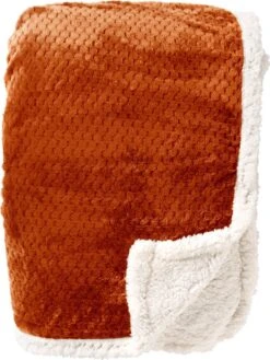 Dutch Decor - CODY - Plaid Potters Clay 150x200 Cm - Oranje - Teddy - Deken