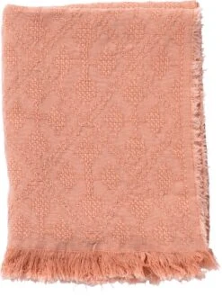 Dutch Decor - BELLE - Plaid Van Katoen 130x180 Cm Muted Clay - Roze - Deken