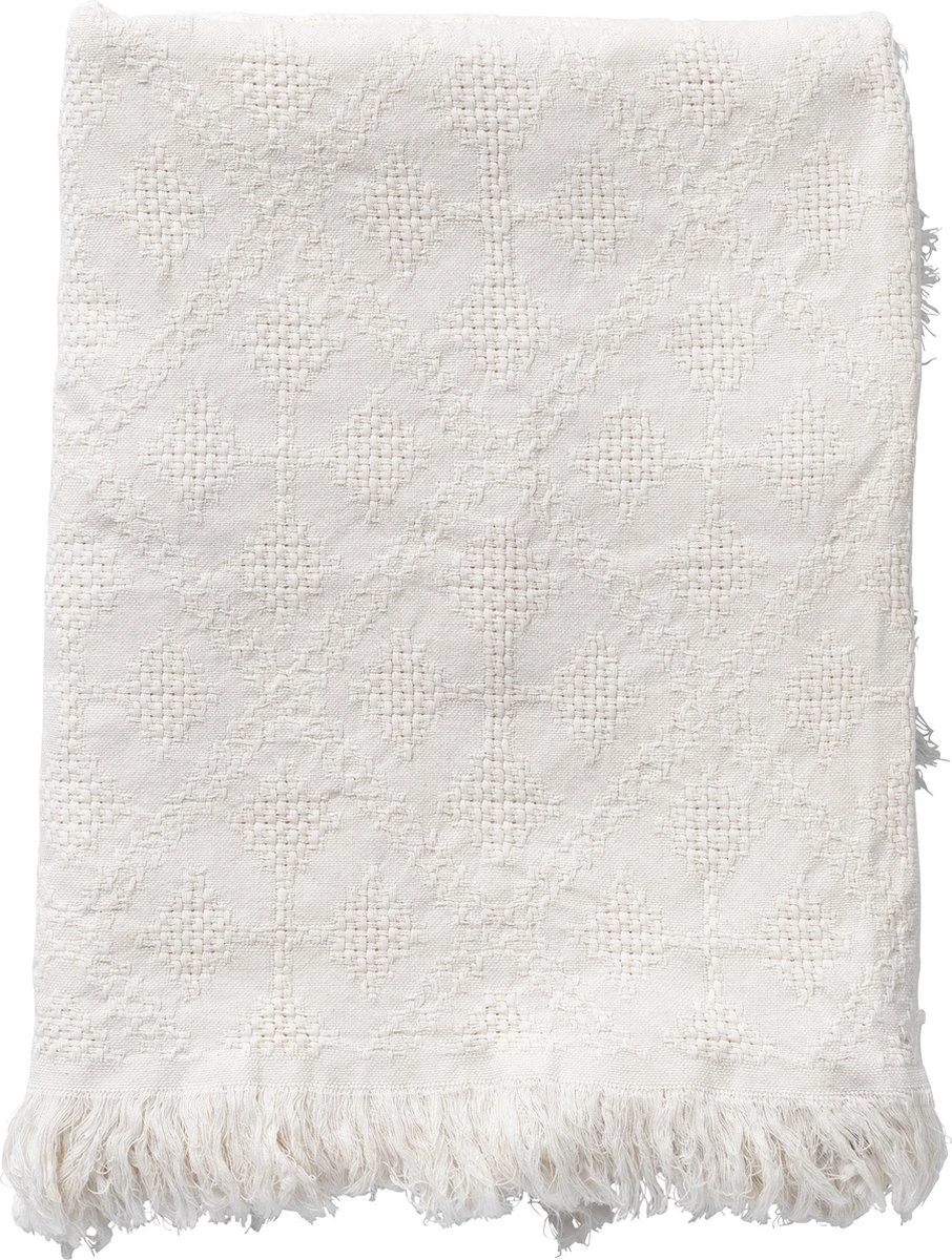Dutch Decor - BELLE - Plaid Van Katoen 130x180 Cm Snow White - Wit - Deken 3 Dutch Decor - BELLE - Plaid Van Katoen 130x180 Cm Snow White - Wit - Deken