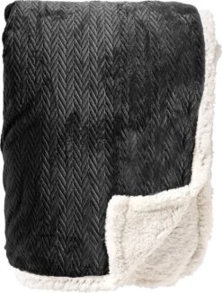 Dutch Decor - BOBBY - Plaid 150x200 Cm Raven - Zwart - Teddy - Deken