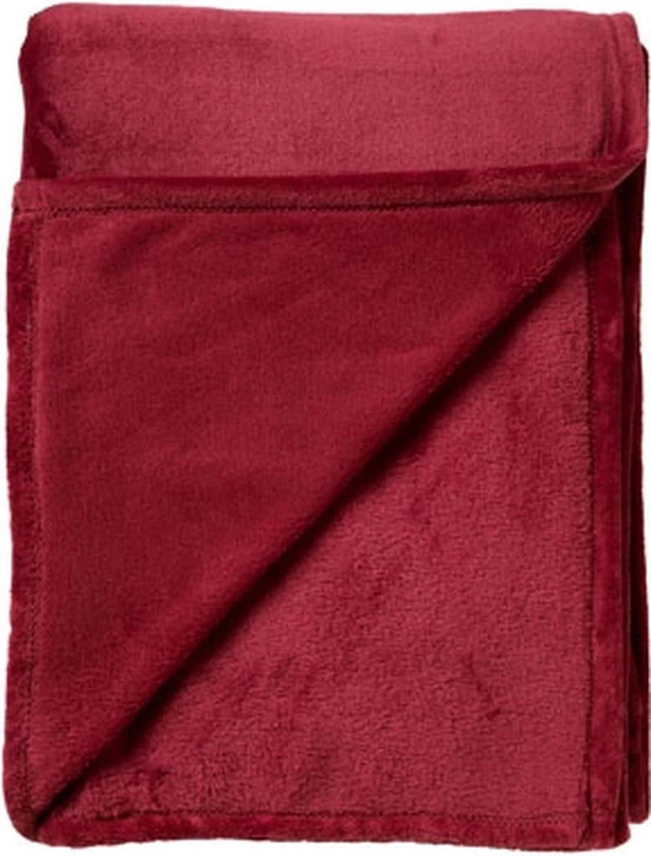 Dutch Decor - CHARLIE - Plaid Flannel Fleece XL - 200x220 Cm - Merlot - Rood - Deken 6 Dutch Decor - CHARLIE - Plaid Flannel Fleece XL - 200x220 Cm - Merlot - Rood - Deken - Afbeelding 4