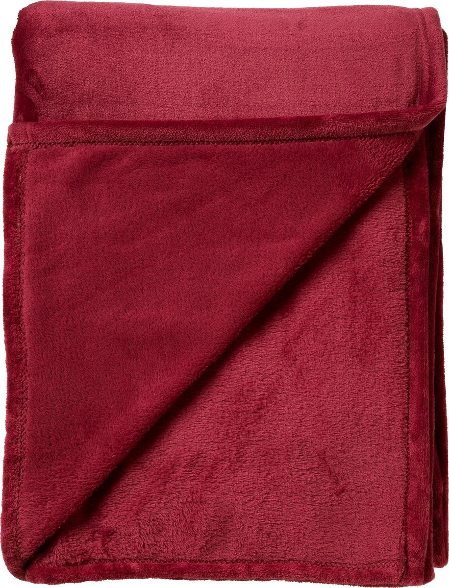 Dutch Decor - CHARLIE - Plaid Flannel Fleece XL - 200x220 Cm - Merlot - Rood - Deken 3 Dutch Decor - CHARLIE - Plaid Flannel Fleece XL - 200x220 Cm - Merlot - Rood - Deken