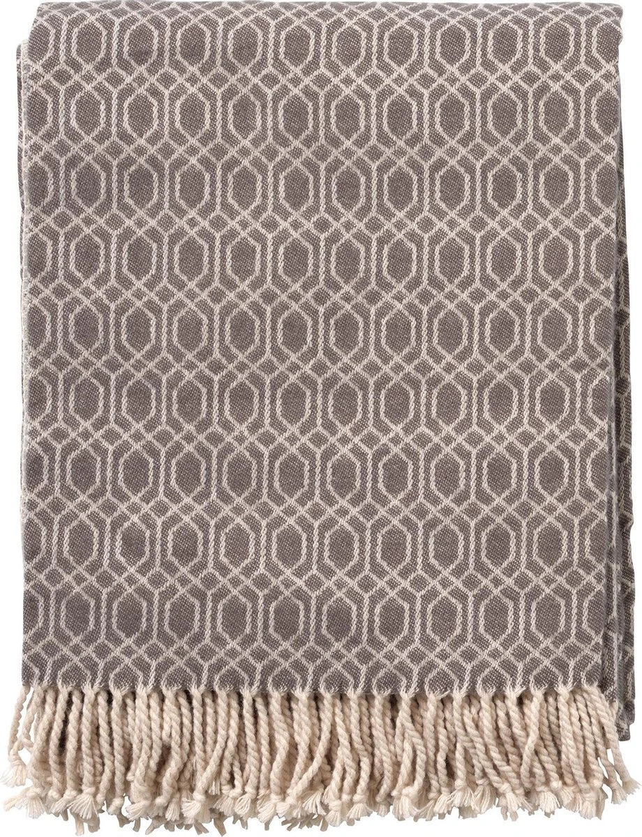 Dutch Decor - ELODIE - Plaid 140x180 Cm - Charcoal Gray - Taupe / Grijs / Beige - Geometrisch Patroon - Franjes - Deken 3 Dutch Decor - ELODIE - Plaid 140x180 Cm - Charcoal Gray - Taupe / Grijs / Beige - Geometrisch Patroon - Franjes - Deken