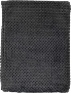 Dutch Decor - MARA - Plaid 150x200 Cm - Charcoal Gray - Grijs - Effen - Zigzag Patroon - Superzacht - Deken