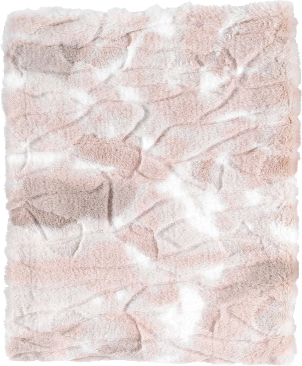 Dutch Decor - ROEL - Plaid Bontlook 130x170 Cm - Zand - Beige - Roze - Wit - Superzacht - Deken 10 Dutch Decor - ROEL - Plaid Bontlook 130x170 Cm - Zand - Beige - Roze - Wit - Superzacht - Deken - Afbeelding 8