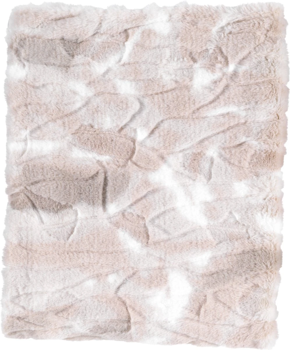 Dutch Decor - ROEL - Plaid Bontlook 130x170 Cm - Zand - Beige - Roze - Wit - Superzacht - Deken 5 Dutch Decor - ROEL - Plaid Bontlook 130x170 Cm - Zand - Beige - Roze - Wit - Superzacht - Deken - Afbeelding 3